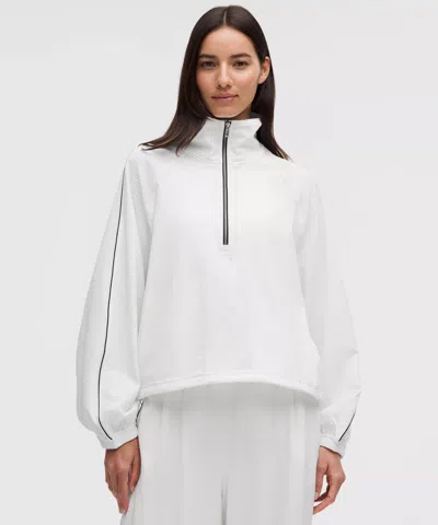 Lululemon Seersucker Wovenair Funnel-neck Half Zip In White