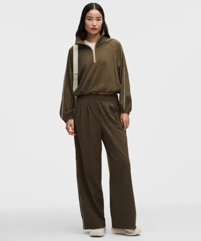 Lululemon Seersucker Wovenair High-rise Pleated Pant In Brown