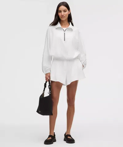Lululemon Seersucker Wovenair High-rise Pleated Short 3.5" In White