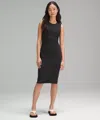 Lululemon Shirred Cotton Midi Tank Dress In Black