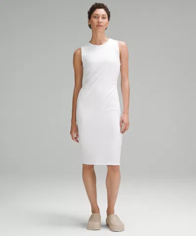 Lululemon Shirred Cotton Midi Tank Dress In White