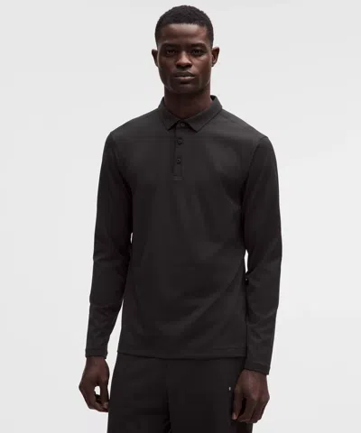 Lululemon Showzero Long-sleeve Polo Shirt In Black