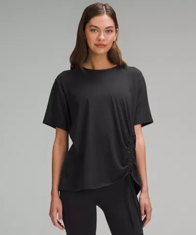 Lululemon Side-cinch Cotton T-shirt In Black