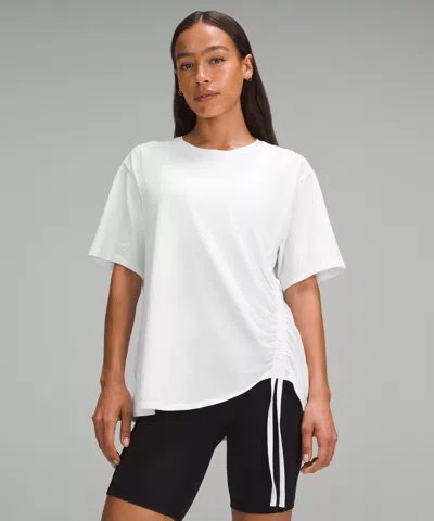 Lululemon Side-cinch Cotton T-shirt In White
