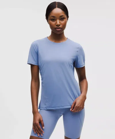 Lululemon Side-ruched Running Short-sleeve Shirt In Blue