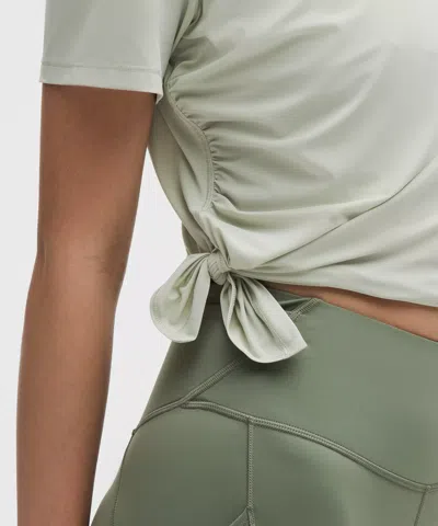 Lululemon Side-ruched Running Short-sleeve Shirt In Gray