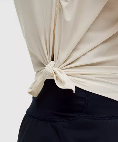 Lululemon Side-ruched Running Short-sleeve Shirt In Neutral