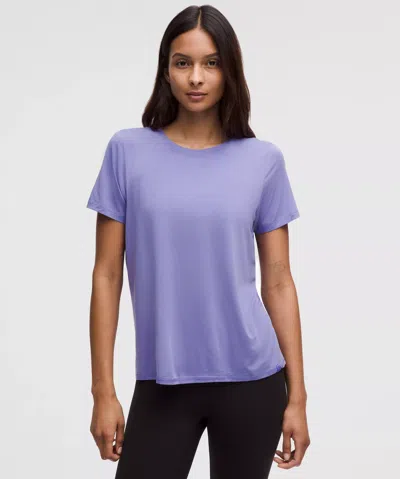 Lululemon Silk-blend Relaxed-fit Short-sleeve Shirt In Purple