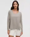 Lululemon Silkappeal Side-slit Long-sleeve Shirt In Gray