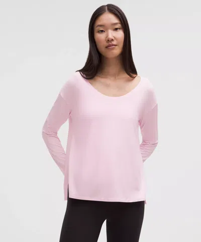 Lululemon Silkappeal Side-slit Long-sleeve Shirt In Pink