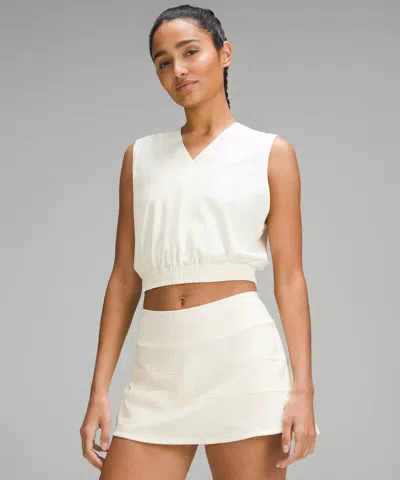 Lululemon Sleeveless Cropped Tennis Tank Top In White