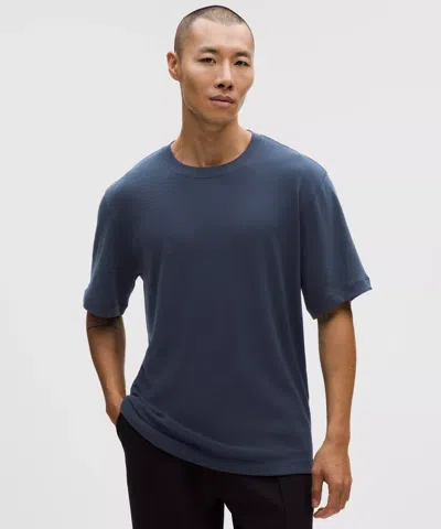 Lululemon Slub Cotton-jersey Short-sleeve Shirt In Blue
