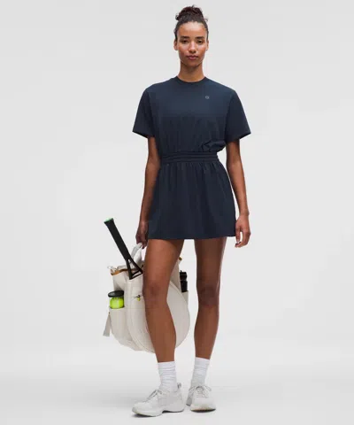 Lululemon Smocked-waist T-shirt Dress In Blue