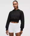 Lululemon Smooth Spacer Cropped Hoodie In Black