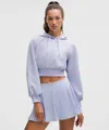 Lululemon Smooth Spacer Cropped Hoodie In Blue