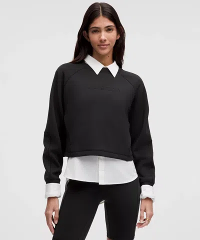 Lululemon Smooth Spacer Cropped Pullover Graphic In Black