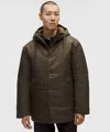 Lululemon Snap-front Insulated Hooded Jacket In Brown