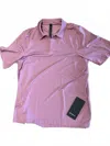 Lululemon Snap Front Performance Short Sleeve Polo In Velvet Dust In Purple