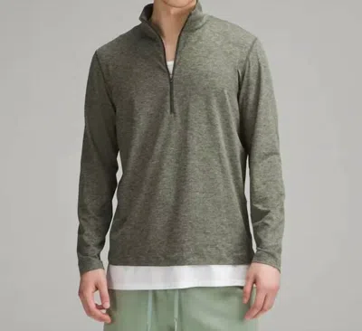 Lululemon Soft Jersey Half Zip Sweater In Heathered Slate Brown/heathered Jade Grey