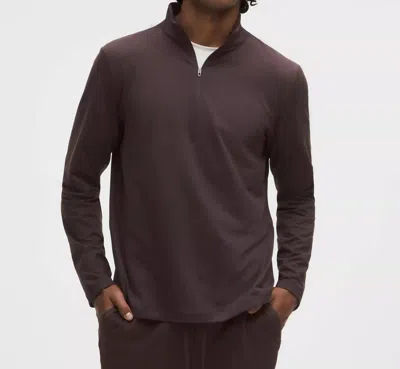 Lululemon Soft Jersey Half Zip Top In Sequoia In Brown