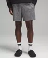 Lululemon Straight-leg Double-knit Textured Cotton-blend Jersey Drawstring Shorts In Gray