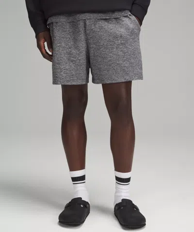 Lululemon Straight-leg Double-knit Textured Cotton-blend Jersey Drawstring Shorts In Gray