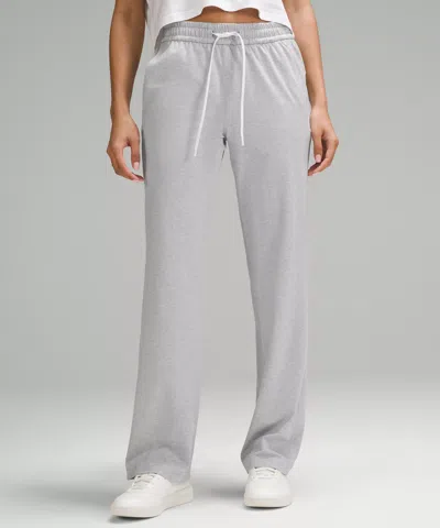 Lululemon Soft Jersey Straight-leg Mid-rise Pants Regular In Gray