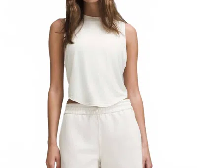Lululemon Soft-knit Crewneck Cropped Tank In Bone In White