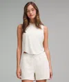 Lululemon Soft-knit Crewneck Cropped Tank Top In White