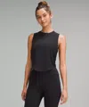 Lululemon Soft-knit Crewneck Cropped Tank Top In Black
