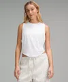 Lululemon Soft-knit Crewneck Cropped Tank Top In White