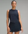 Lululemon Soft-knit Crewneck Cropped Tank Top In Blue