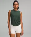 Lululemon Soft-knit Crewneck Cropped Tank Top In Green