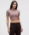 Lululemon Soft Ribbed Keyhole Short-sleeve Shirt In Burgundy