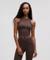 Lululemon Soft Sueded Crewneck Cropped Tank Top In Brown