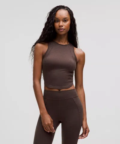Lululemon Soft Sueded Crewneck Cropped Tank Top In Brown
