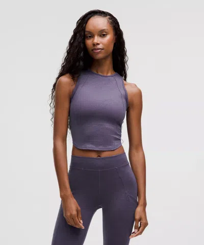 Lululemon Soft Sueded Crewneck Cropped Tank Top In Purple