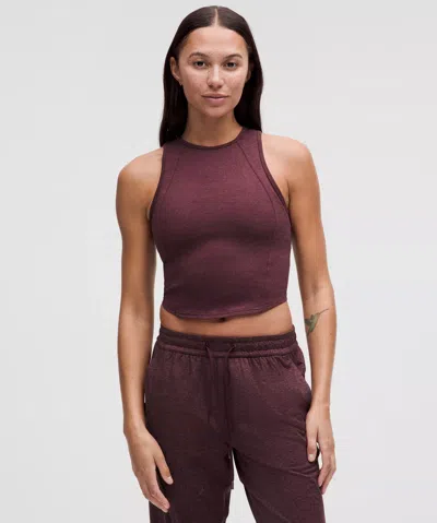 Lululemon Soft Sueded Crewneck Cropped Tank Top In Brown
