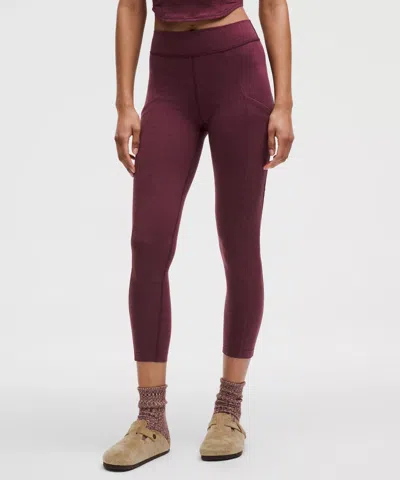 Lululemon Softy Suedey High-rise Leggings 25" In Brown