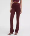 Lululemon Soft Sueded Split-hem High-rise Mini-flare Pant Regular In Burgundy