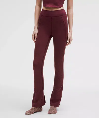 Lululemon Soft Sueded Split-hem High-rise Mini-flare Pant Regular In Burgundy