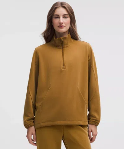 Lululemon Softstreme Half-zip In Brown