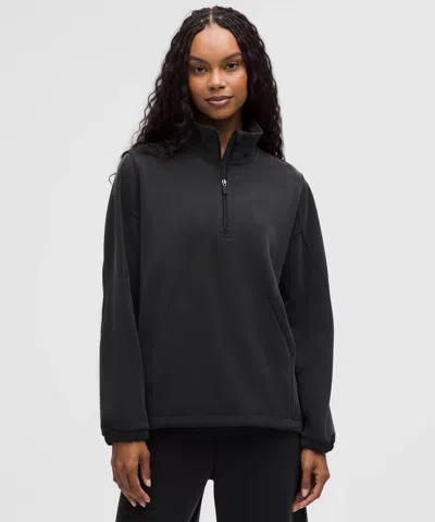 Lululemon Softstreme Half-zip Long Hoodie In Black