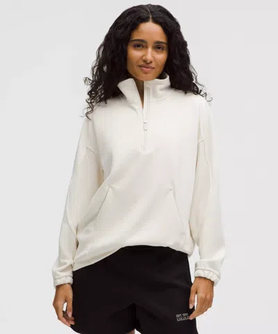 Lululemon Softstreme Half-zip Long Hoodie In White