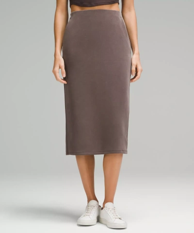 Lululemon Softstreme High-rise Midi Skirt In Brown