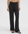 Lululemon Softstreme High-rise Wide-leg Pique Pants Regular In Black