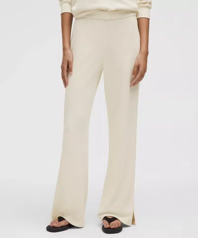 Lululemon Softstreme High-rise Wide-leg Pique Pants Regular In Neutral