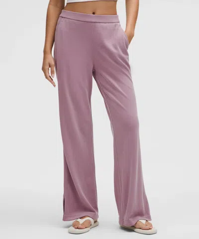 Lululemon Softstreme High-rise Wide-leg Pique Pants Regular In Pink