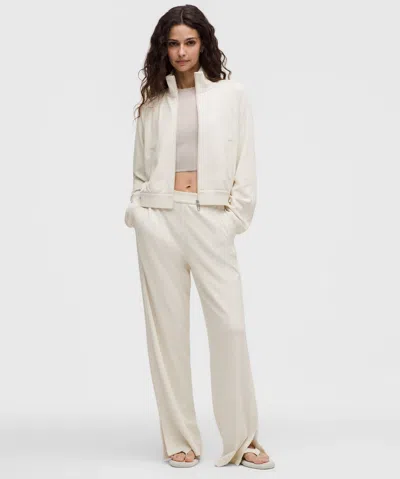 Lululemon Softstreme High-rise Wide-leg Pique Pant In White
