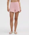 Lululemon Softstreme Kick-flare Mid-rise Short 4" In Pink